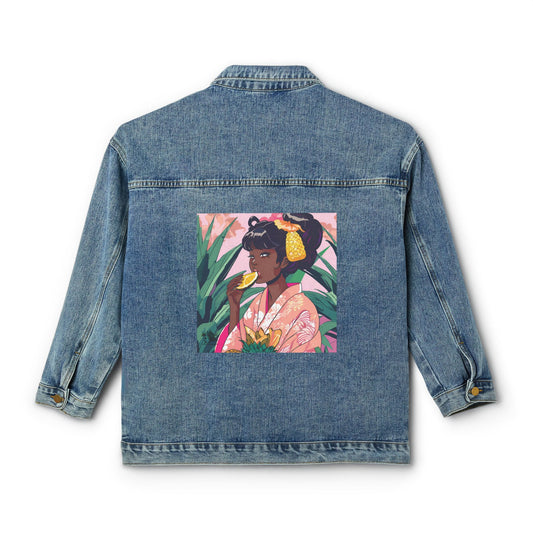 Shinobreeze Women's Denim Jacket - Pineapples