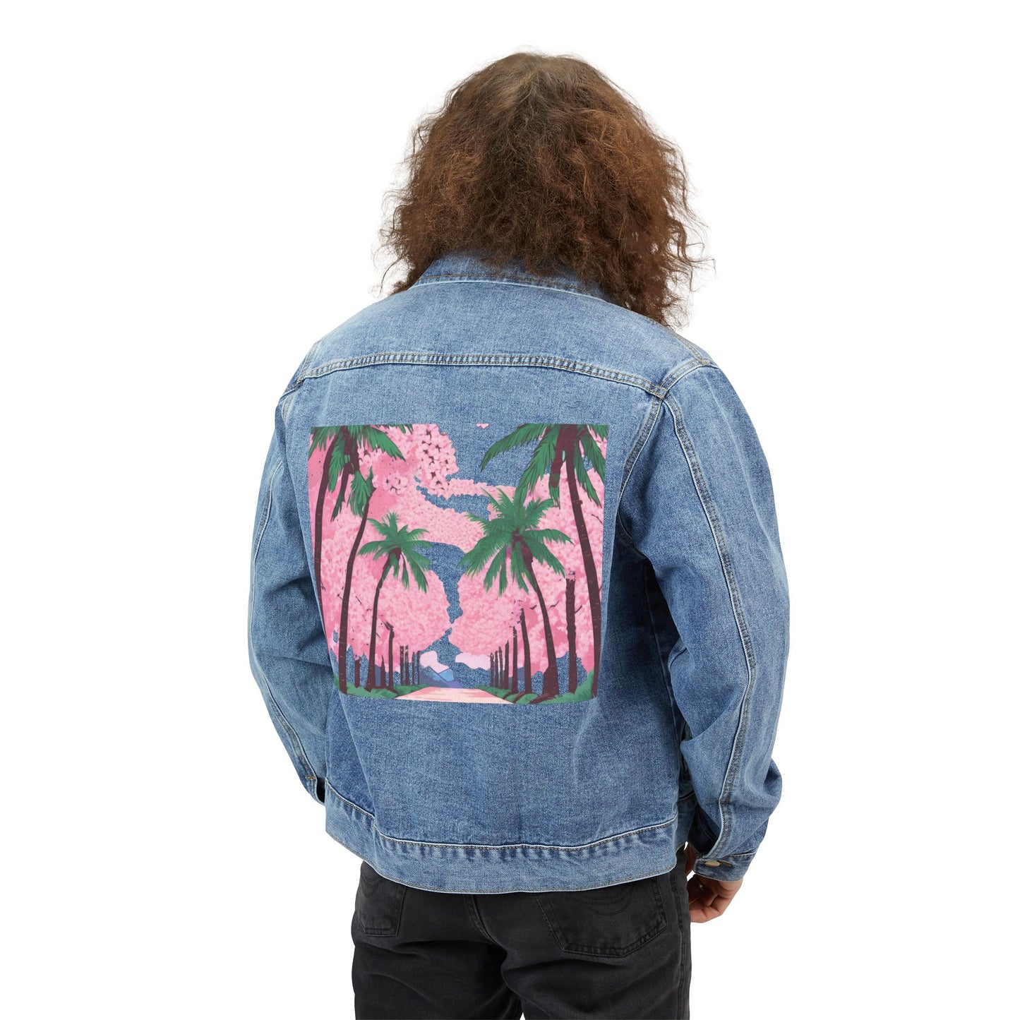 Shinobreeze Men's Denim Jacket - Cherry Bliss