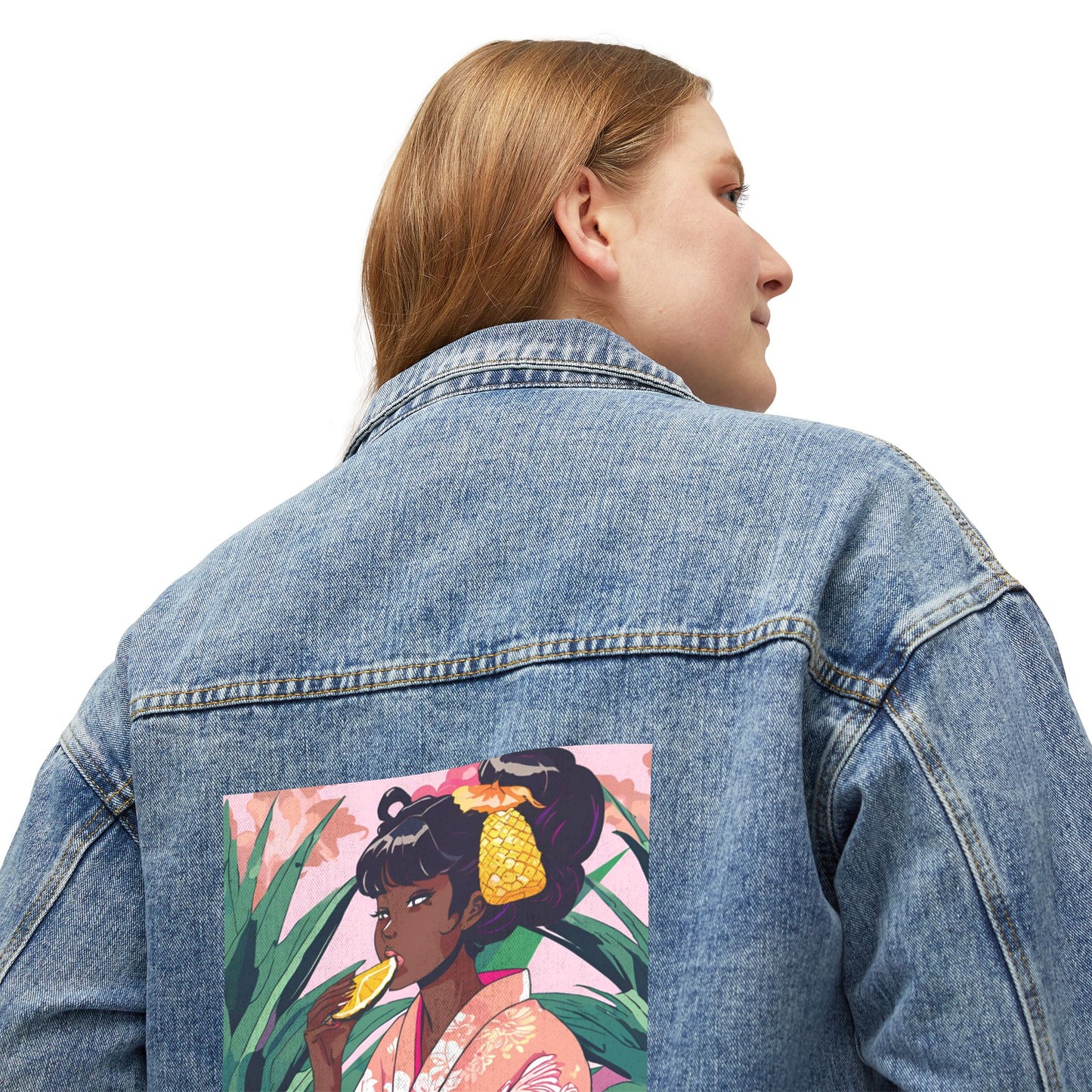 Shinobreeze Women's Denim Jacket - Pineapples