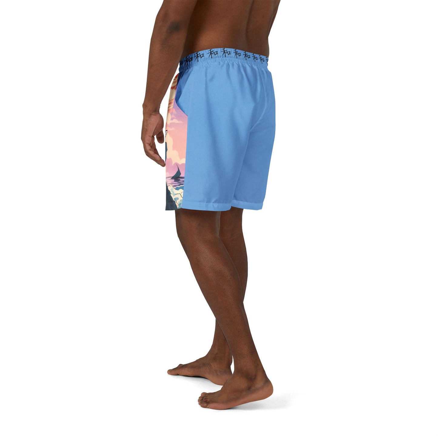Shinobreeze Unisex Swim Shorts - Journey to the West Indies (Ocean Blue)
