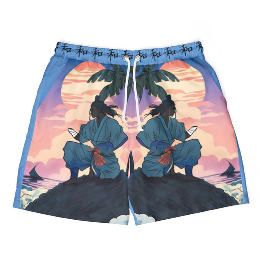 Shinobreeze Unisex Swim Shorts - Journey to the West Indies (Ocean Blue)