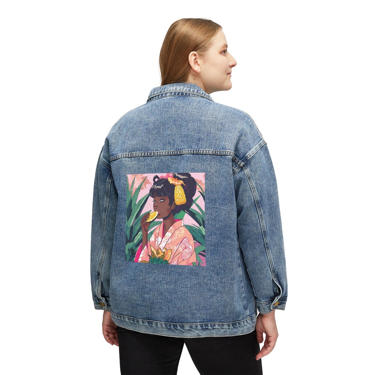 Shinobreeze Women's Denim Jacket - Pineapples