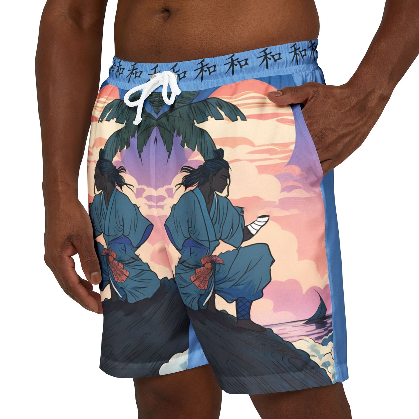 Shinobreeze Unisex Swim Shorts - Journey to the West Indies (Ocean Blue)